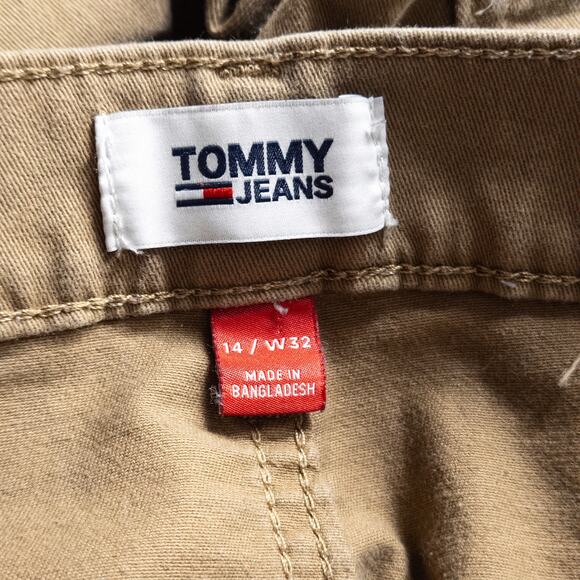 Tommy Jeans Khaki Carpenter Pants Y2K Utility Straight Leg Women’s 28 - Picture 7 of 10